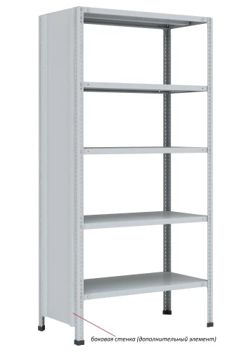 Стеллаж металлический Титан МС-750 1800x1200x600/5 Стеллаж металлический Титан МС-750 1800x1200x600/5