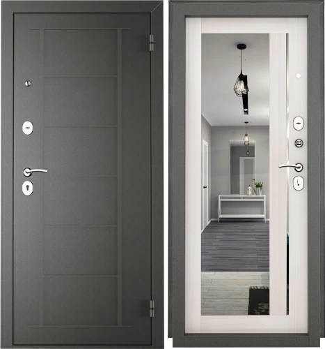 Дверь металлическая ТИТАН (зеркало) 2050/960/93 R/L